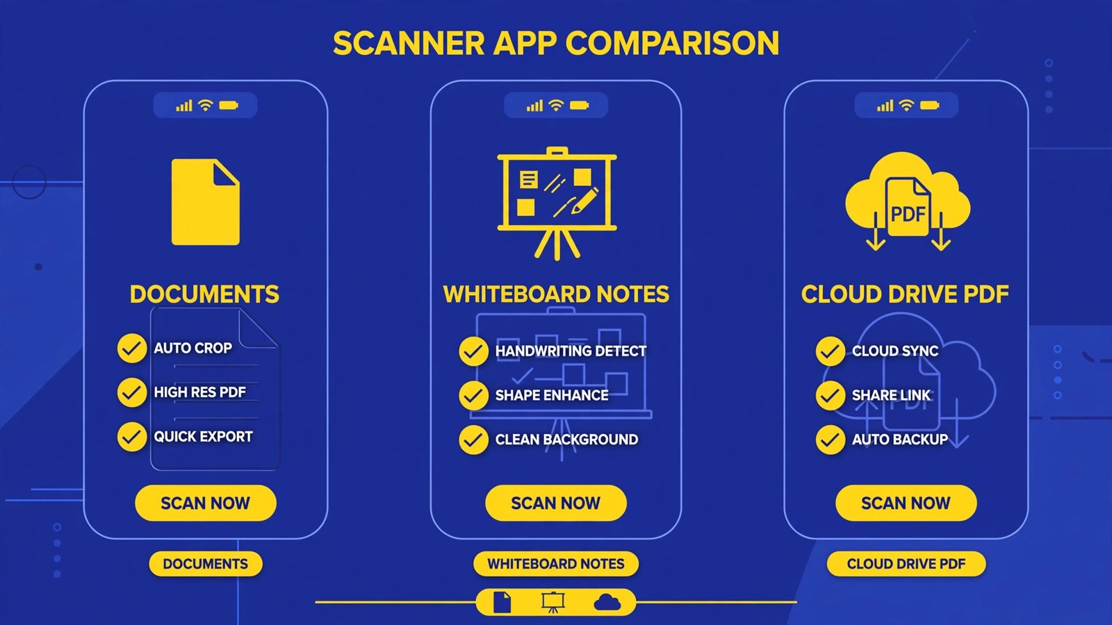 Adobe Scan vs Microsoft Lens vs Google Drive scanner comparison for students