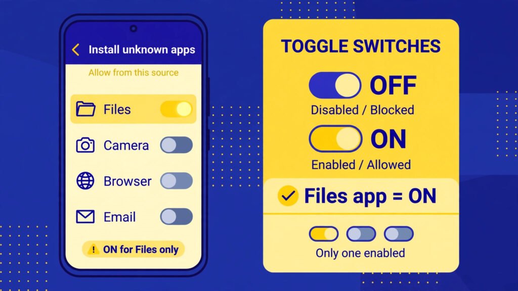 Allow install unknown apps setting on Android for one app only